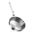 thumbnail image 2 of Sartén de acero inoxidable para freír carne, olla con mango largo, calentador de aceite sin revestimiento, sartén de fondo plano, sartén antiadherente 12 cm, 2 of 8
