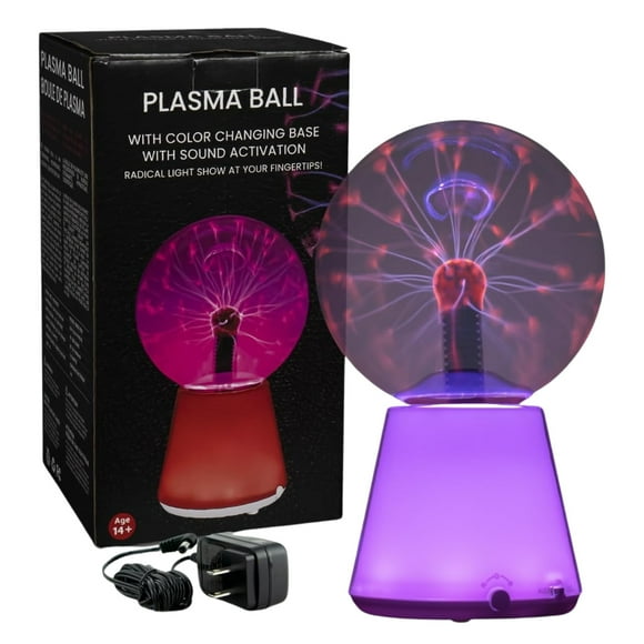 Tradeopia 6 Inch Plasma Ball with Color Changing Base, Touch and Sound Sensitive Plasma Globe