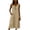 Khaki, variant on Odbmxy Summer Dress for Women Cotton Tank Shift Sleeveless Midi Dress for Women Holiday Casual with Pockets