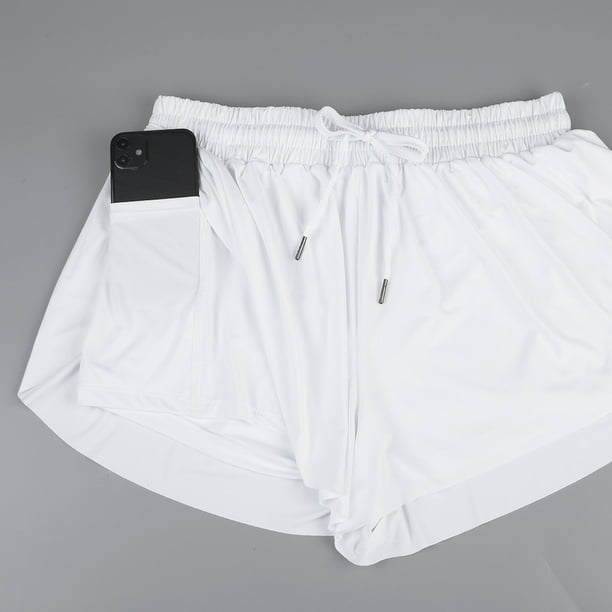 Pantalones Cortos Elásticos para Correr Cintura Alta 2 en 1 Y Ejercicio