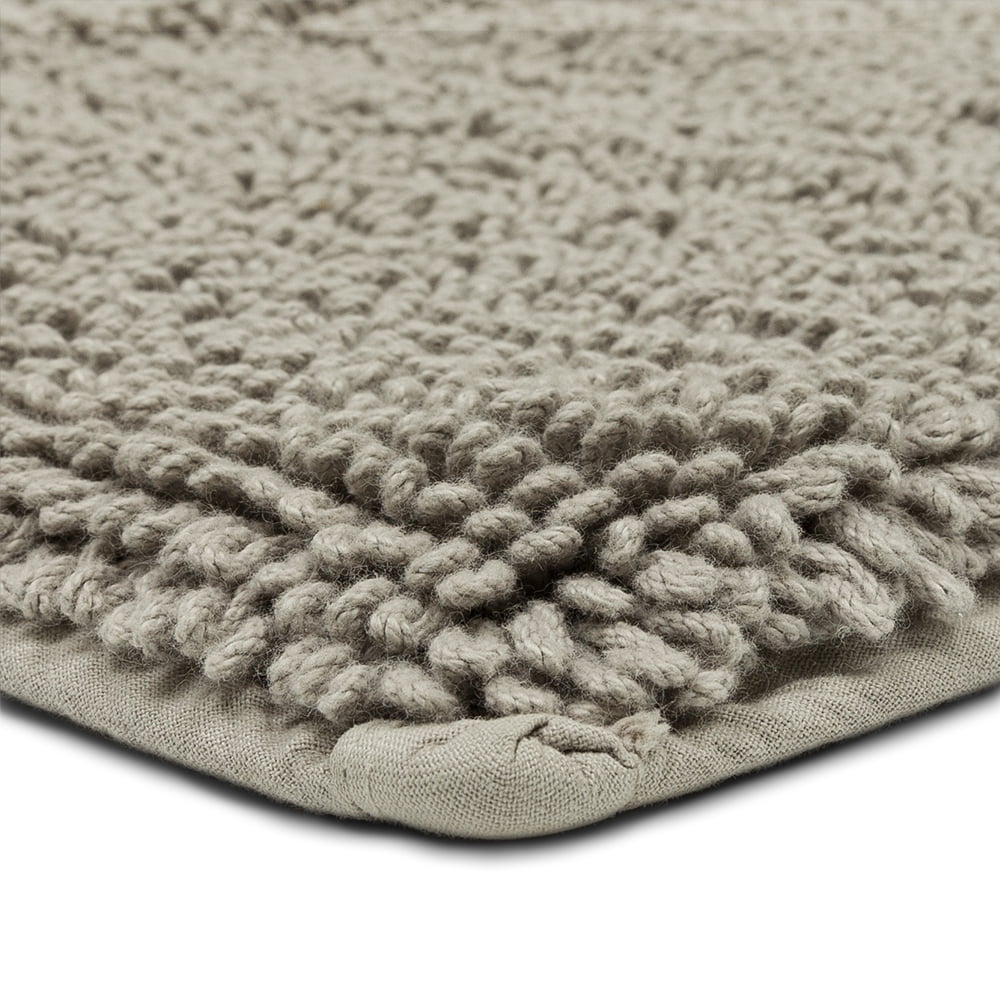 Mohawk Home Classic Cotton Plush Stain/Fade Resistant Non-Slip Washable Bath Mat, Silver, 2' X 5'