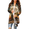 thumbnail image 1 of Halloween Cardigan for Women Pumpkin Long Sleeve Cardigan Fall Open Front Cardigan Halloween Print Medium Length Coat,Orange,3XL, 1 of 7