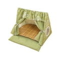 thumbnail image 3 of Casa de carpas de interior de gato, tépea cueva lana portátil cama para mascotas ventana transpirable cama de verano para gatos gatito de cachorro Verde, 3 of 8