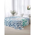 thumbnail image 6 of Blue Teal Grey Coral Coastal Flat Sheets Only Twin XL Size, Soft Breathable Bed Top Sheets for Mattress, Summer Beach Nautical Ocean Luxury Bedding Flat Sheets for Home Hotel Bedroom Bed Protection, 6 of 9