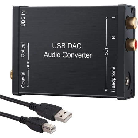 salat Gør gulvet rent jogger LiNKFOR USB DAC Audio Converter USB to Coaxial S/PDIF Converter USB Audio  Sound Card and 3.5mm Headphone Jack USB DAC | Walmart Canada