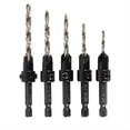 thumbnail image 1 of Juego de 5 Brocas Avellanadoras para Madera Ajustables de Acero de Alta Velocidad, Brocas Cónicas para Carpintería de 4, 6, 8, 10 y 12 Pulgadas, 1 of 6