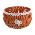 thumbnail image 4 of WORGEOUS Imitation Rattan Woven Basket for Garden Planter Decorative Storage Basket for Plants and Blankets Round Wicker Basket for Indoor and Outdoor Grey, 4 of 8