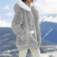 thumbnail image 2 of Livrdious Winter Long Coats for Women Plus Size Winter Warm Loose Plush Zip Hooded Jacket Coat Gifts Christmas Gift, 2 of 8