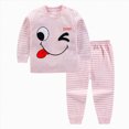 thumbnail image 2 of NOLDARES Toddler Boys Outfit Set Long Sleeve Print Crewneck Cotton Tee Elastic Waist Pants 2 Piece Fall Winter Clothes Size:3-4 Y,Pink, 2 of 4