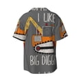 thumbnail image 2 of Naloa I Like Big Digger Men's Loose Fit Cuban Collar Short-Sleeve Shirt with Button-down and Chest Pocket for Everyday Wear Outings - 4X-Large, 2 of 7