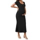 thumbnail image 2 of Vestido de maternidad INSPIRE CHIC para mujer, con dobladillo de cola de pez, ajustado y de canalé, vestido maxi para antes, durante y después del embarazo, color negro, talla XL, 2 of 6