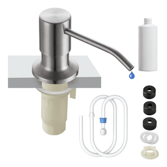 Dispensador De Jabón Para Fregadero Con Botella De 500ml Xtellar plateado