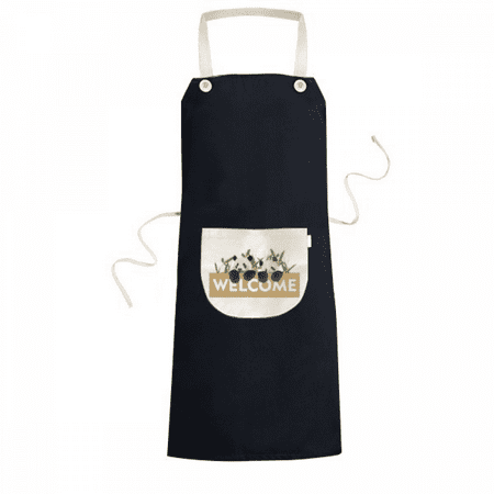 

Welcome Panda Host Show Art Deco Fashion Apron Bib Sarong Cooking Baking Kitchen Pocket Pinafore