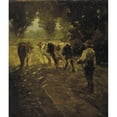 thumbnail image 2 of R.B. Pasquell 15x17 Gold Ornate Wood Frame and Double Matted Museum Art Print Titled - Leading the Cows to Pasture, 2 of 4