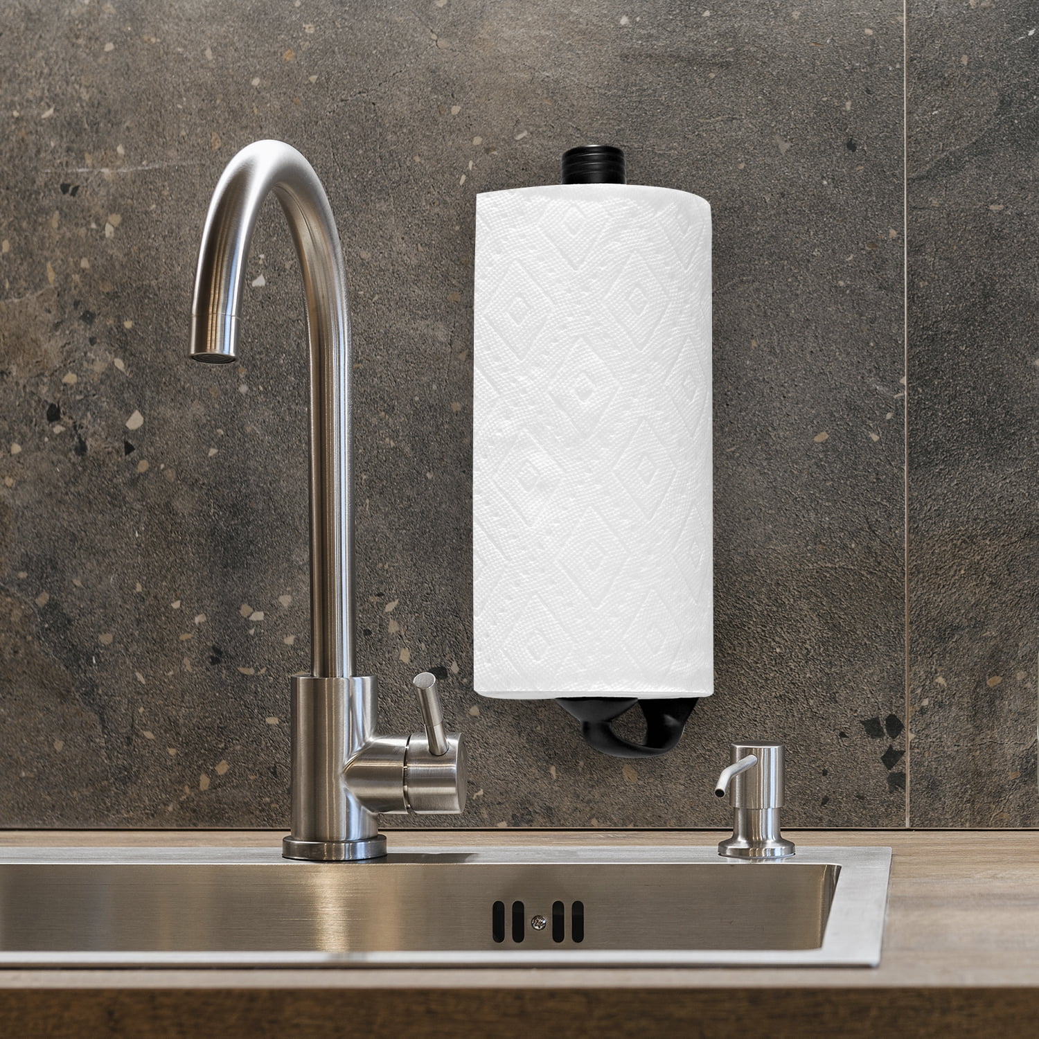 Stainless Steel Wall Mount Paper Towel Holder - One Handed Tear Wall Mounted & Under Counter Paper Towel Holder Dispenser - Easy to Install Horizontally or Vertically - Hardware Included – 11 Inches