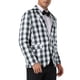 thumbnail image 4 of Inspire Chic Traje de Día del Padre para Hombre, Blazer de Cuadros Gingham de Un Solo Botón, Corte Regular, Solapa Notch, L Negro Blanco, 4 of 5