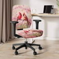 thumbnail image 5 of FKELYI 2 Pcs Office Chair Cover Breathable Stretchable Swivel Computer Chair Slipcover Cherry Floral Cardinal Bird Print Anti-Dust Armchair Protector for Home Office Decor, 5 of 7