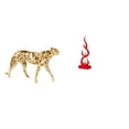 thumbnail image 1 of Figura de guepardo,Figura de guepardo dorado,adorno de escritorio moderno,Escultura abstracta de fuego,Estatua de arte abstracto para decoración del hogar,Escultura de fuego, 1 of 8