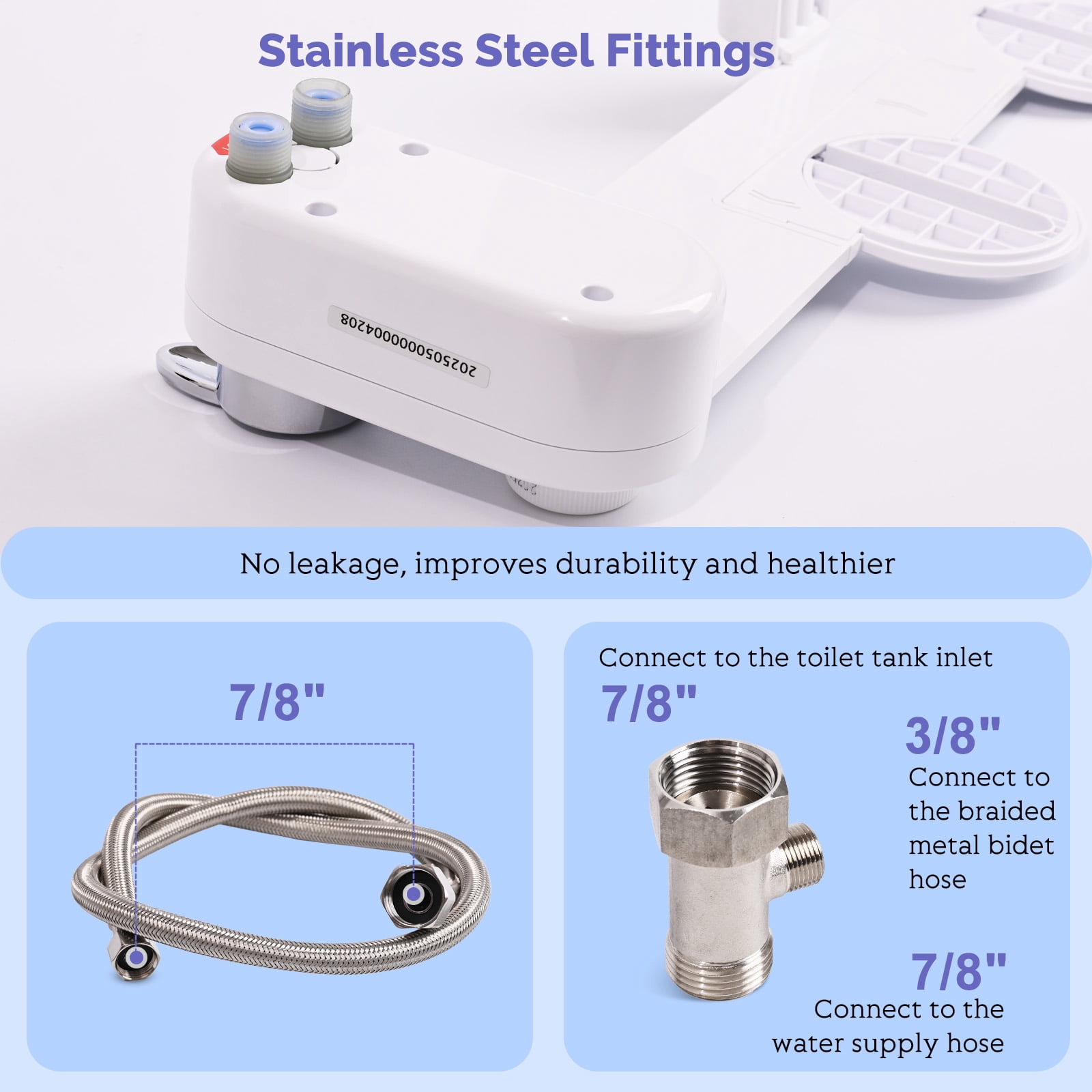 Jinxell Bidet Attachment for Toilet, Hot and Cold Water Spray Non-Electric Dual Nozzle for Frontal & Rear Wash, Adjustable Water Pressure Control, Self Cleaning Water Sprayer