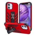 thumbnail image 2 of Apple iPhone 12 Pro, iPhone 12 /6.1" [Shockproof] Tough Rugged Rubber Dual Layer Armor Protective, Metal for Car Mount Hybrid Kickstand Military [Red] Phone Cover Fit iPhone 12 / 12 PRO, 2 of 11