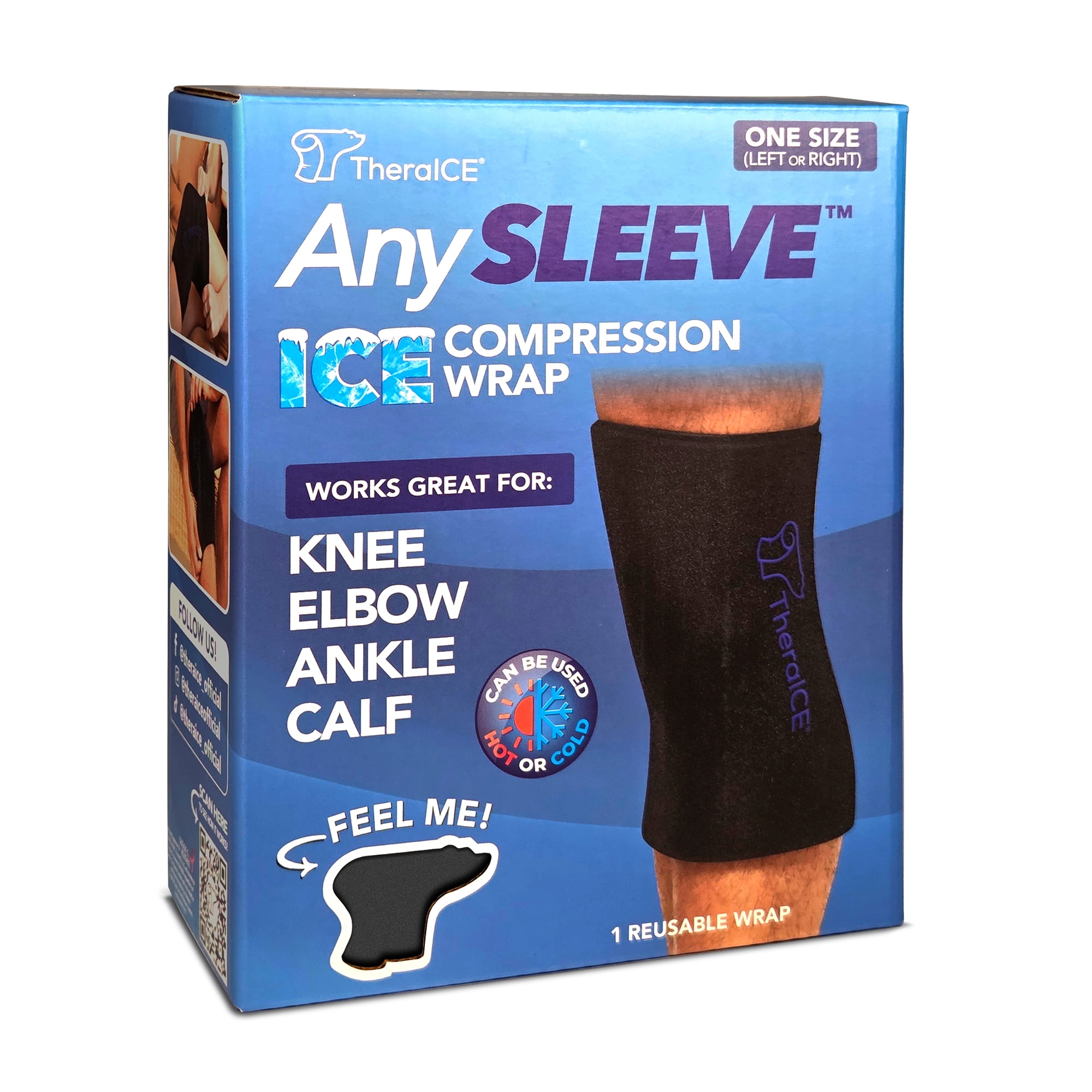 TheraICE Knee Ice Pack Compression ANYSleeve for Injuries