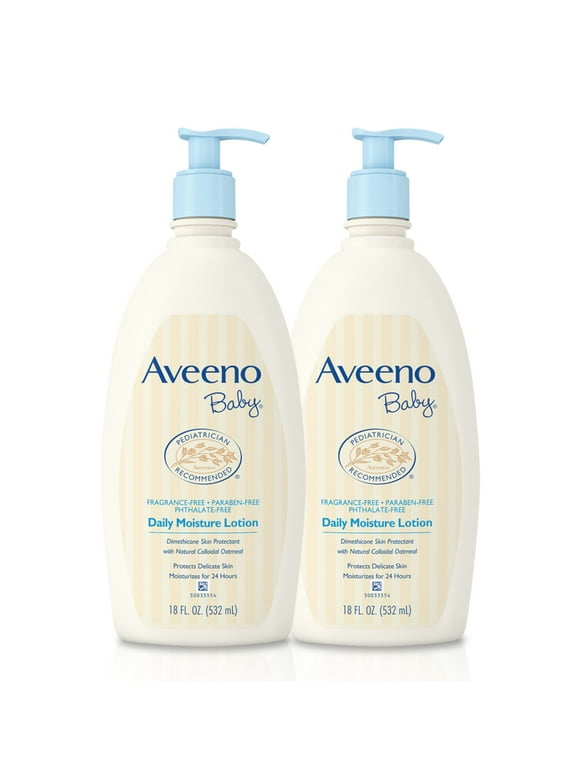 Aveeno Baby Daily Moisture Lotion with Oatmeal, 18 fl. oz, Twin Pack