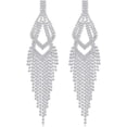 thumbnail image 1 of LAICAIW Silver Rhinestone Crystal Bridal Chandelier Long Tassels Dangle Earrings for Wedding, 1 of 5