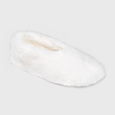 

Women s Faux Fur Cozy Pull-On Slipper Socks - Stars Above Ivory S/M