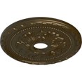 thumbnail image 3 of Ekena Millwork 20 7/8"OD x 3 5/8"ID x 1 5/8"P Palmetto Ceiling Medallion (Fits Canopies up to 5"), Hand-Painted Brass, 3 of 7