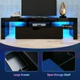 thumbnail image 6 of JOYSOURCE Black TV Stand with LED for 55 60 65 70 75 inch TV, Modern High Gloss Entertainment Center with Large Storage for Living Room, 6 of 15
