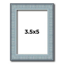 3.5x5 Frame Blue Scuffed Farm Board Solid Wood Picture Frame Width 0.75 Inches | Interior Depth 0.5