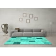 thumbnail image 3 of Ahgly Company Indoor Rectangle Patchwork Turquoise Blue Transitional Area Rugs, 5' x 8', 3 of 4