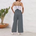 thumbnail image 3 of Vedolay Free People Jumpsuit Women's Casual Summer Sleeveless Jumpsuit Halter Neck Wide Leg Pants Rompers One Piece Outfits,Gray S, 3 of 4