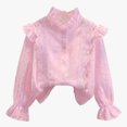 thumbnail image 6 of Mnyotv School Outfits for Girls Classic Uniform Shirts Ruffle Long Sleeve Button Down Shirt Kids Fall Clothes Tops Size 4-5Y, 6 of 8