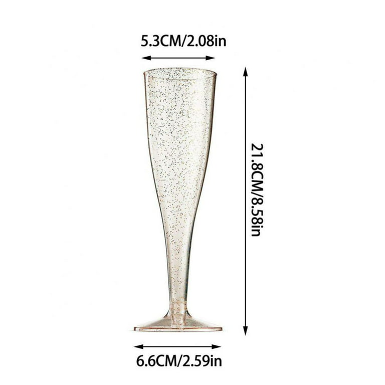  Munfix 50 Pack Gold Rimmed Plastic Champagne Flutes 5 Oz Clear  Plastic Toasting Glasses Fancy Disposable Wedding Party Cocktail Cups with  Gold Rim : Health & Household