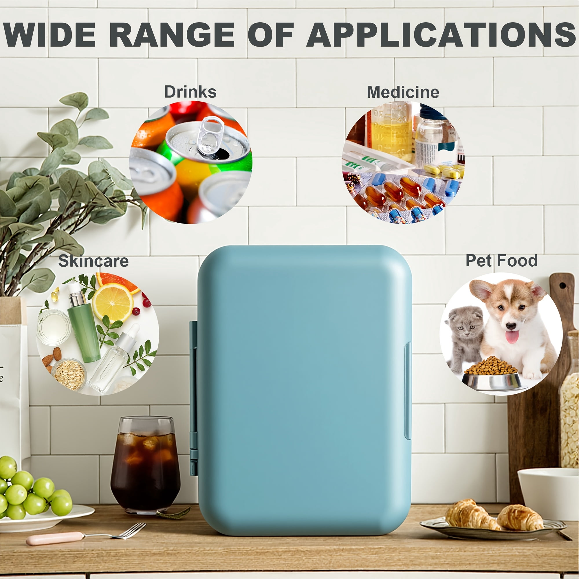 Mini Refrigerator Portable Thermoelectric 4-liter Cooler and Heater, Suitable for Skin Care and Beauty. Refrigerator for Home/personal, Room/office/car, Christmas Gift, Gift