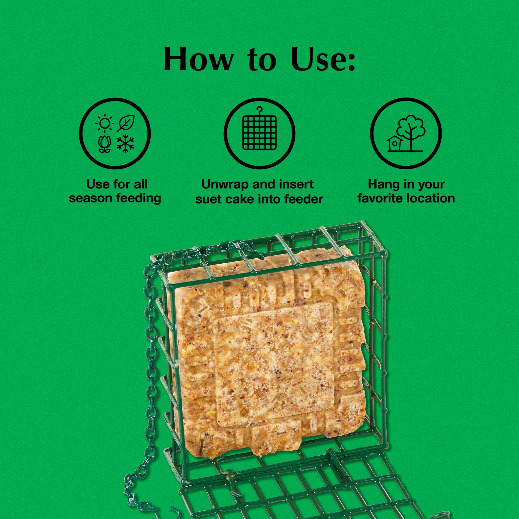 (2 pack) C&S EZ Fill Suet Basket, for Wild Bird Suet Cakes, 2" x 5.25" x 5.25"