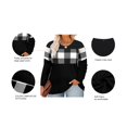 thumbnail image 2 of TIYOMI Ladies Plus Size 4X Christmas Tunic Long Sleeve White Plaid Color Block Crewneck Shirt Loose Fit Tops Autumn Fall Winter Blouses 4XL 24W 26W, 2 of 4