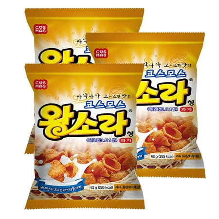 ROM AMERICA [ 3 Packs ] Korean Conch Trumpet Shell Shaped Snacks Crackers 62g ???
