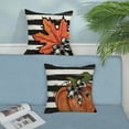 thumbnail image 5 of Fall Pillow Covers 16x16 Set of 2 Orange Pumpkin Maple Leaves Stripes Fall Decor Pillowcase Autumn Harvest Decorative Outdoor Throw Pillow Covers Linen Thanksgiving Cushion Case for Sofa Home, 5 of 6