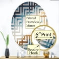 thumbnail image 3 of Designart "Abstract River in White, Blue, and Gold I" Northern Lights Maze Round Wall Mirror - Landscapes Oval Printed Decorative Mirror - Multiple Color Options, 3 of 5