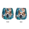 thumbnail image 3 of Balery Sea Swimming Corgi Pattern Women's Running Shorts with Liner 2 Pockets Elastic Workout Athletic Gym Yoga Shorts-Large, 3 of 7