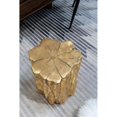 thumbnail image 7 of GZXS Modern Tree-Trunk Shaped Accent Stool - Antique Gold Distressed Decorative Side Table, Magnesium Finish, No Assembly, 13.5"L x 13"W x 20"H, 7 of 7