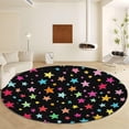 thumbnail image 2 of Round Rug 5ft Star Color Area Rugs Washable Rug, Non-Slip Rugs for Living Room, Rugs for Bedroom, Circle Rug Low Pile Soft Room Decor for Teen Kids, 2 of 4