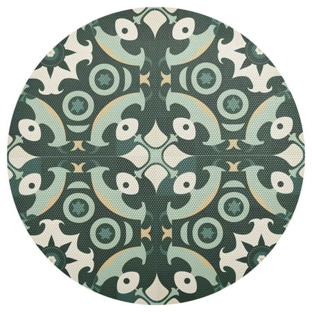 

Ryvnso Artistic Ethnic Pattern Round Plate Mats Dining Table Placemat 1 Piece for Holiday Decoration