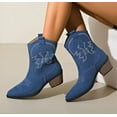thumbnail image 2 of Cowboy Boots for Women Ankle Cowgirl Booties Wide Mid Calf Pointed Toe Western Boots Short Chunky Classic Booties, 2 of 16