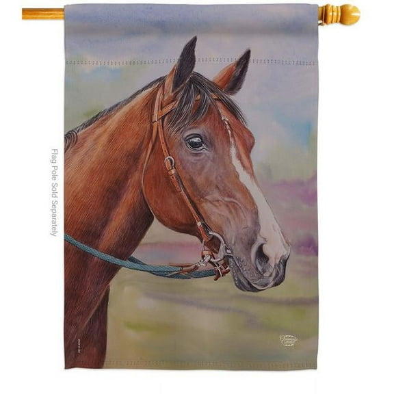 Ornament Collection  Smart Horse Animals Barnyard Animal 28 x 40 in. Double-Sided Decorative Vertical House Flags for Decoration Banner Garden Yard Gift