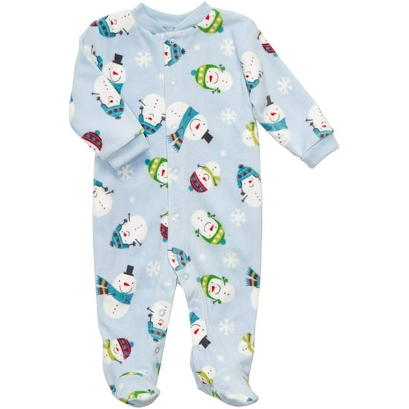 Carter's Micro Fleece Snap - Blue Snowman Newborn