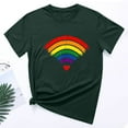 thumbnail image 5 of Inverlee Womens T Shirts Crewneck Dressy Casual Short Sleeve Tops Cute Rainbow Print Shirts Soft Holiday Tunic Blouse Tee, 5 of 5