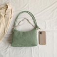 thumbnail image 4 of Bolsa de axila de moda para mujer de mano de pana cremallera suave para regalo (verde) Ehuebsd Para Estrenar, 4 of 9
